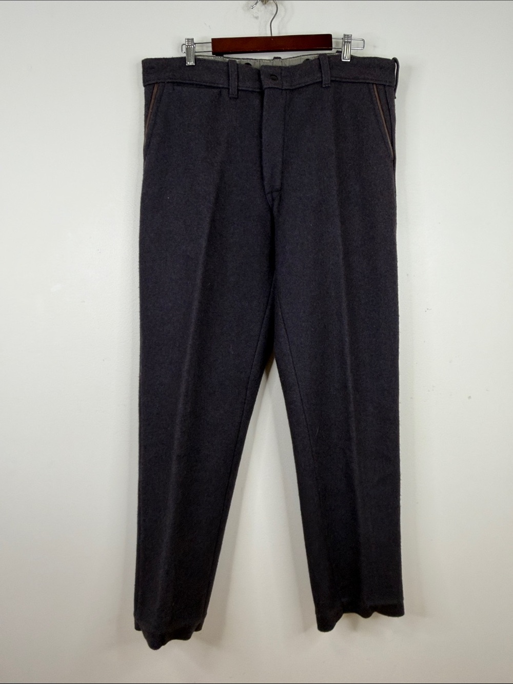 Vintage Codet Wool Pants Men 38 x 33 Gray Flannel Workwear Outdoor Field Logger